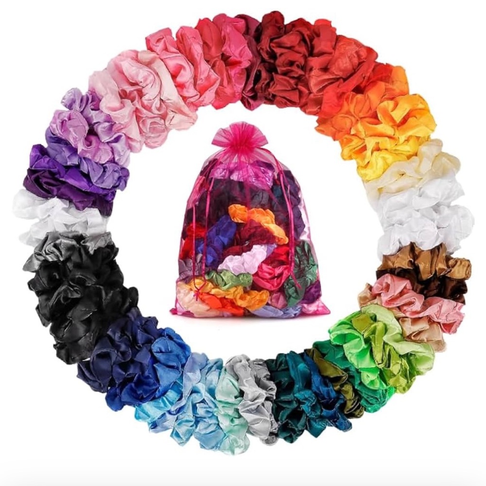 Colorful Satin Scrunchies Set